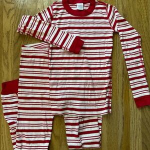 Kids Christmas Holiday PJs Pajamas Red Candycane Hanna Andersson size 10 unisex